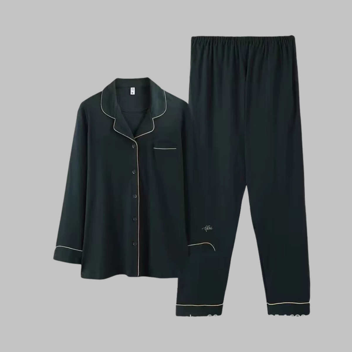 Carly | Jersey Button Up Long Sleeve Pockets Autumn Pyjamas Women
