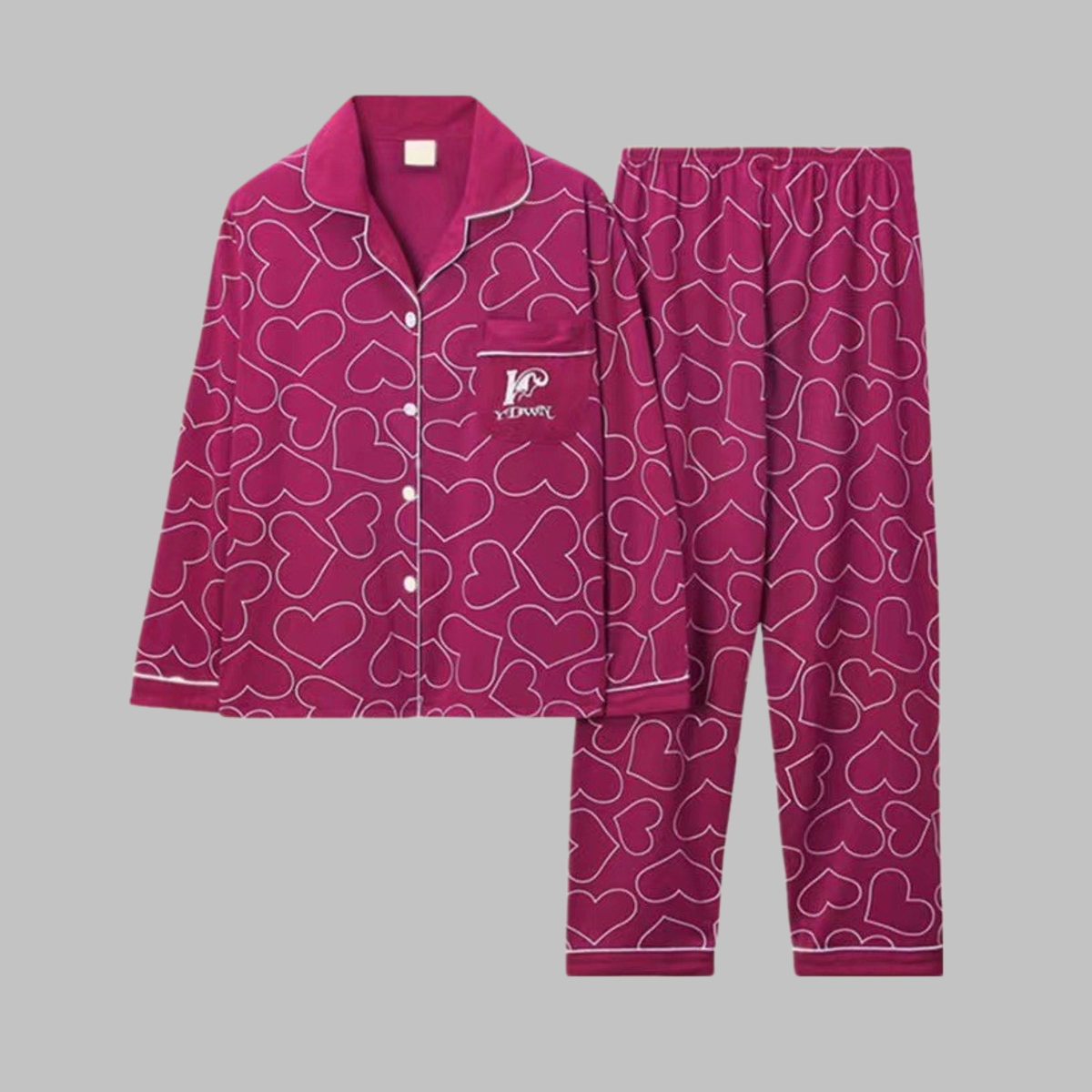Carly | Jersey Button Up Long Sleeve Pockets Autumn Pyjamas Women
