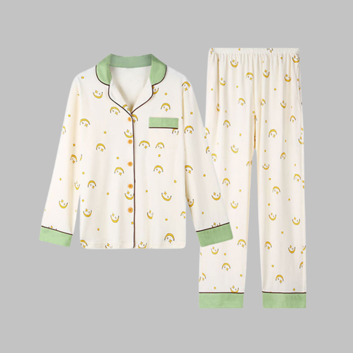 Carly | Jersey Button Up Long Sleeve Pockets Autumn Pyjamas Women