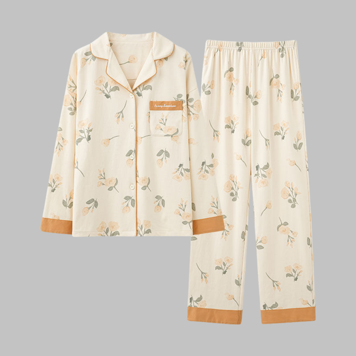 Carly | Jersey Button Up Long Sleeve Pockets Autumn Pyjamas Women