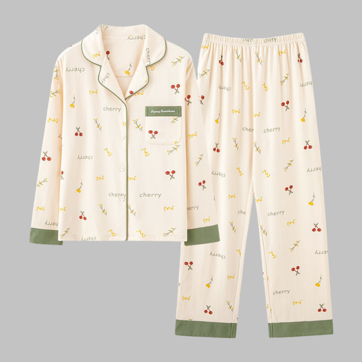Carly | Jersey Button Up Long Sleeve Pockets Autumn Pyjamas Women