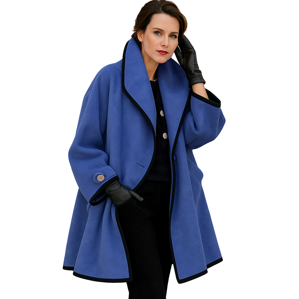 Leah | Shawl Collar A Line Short Button Pocket Smart Tailored Coat Women