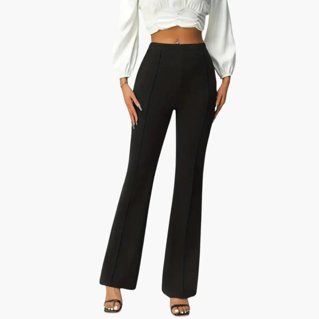 Lyra | High Waisted Tailored Fitted Work Smart Flared Trousers Women
