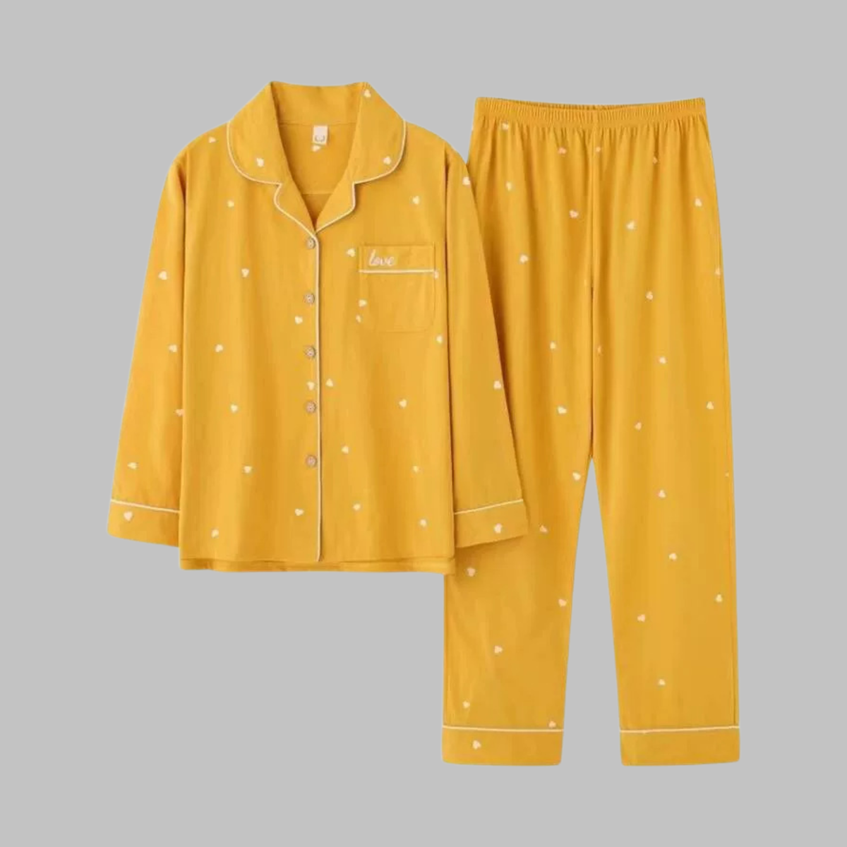 Carly | Jersey Button Up Long Sleeve Pockets Autumn Pyjamas Women