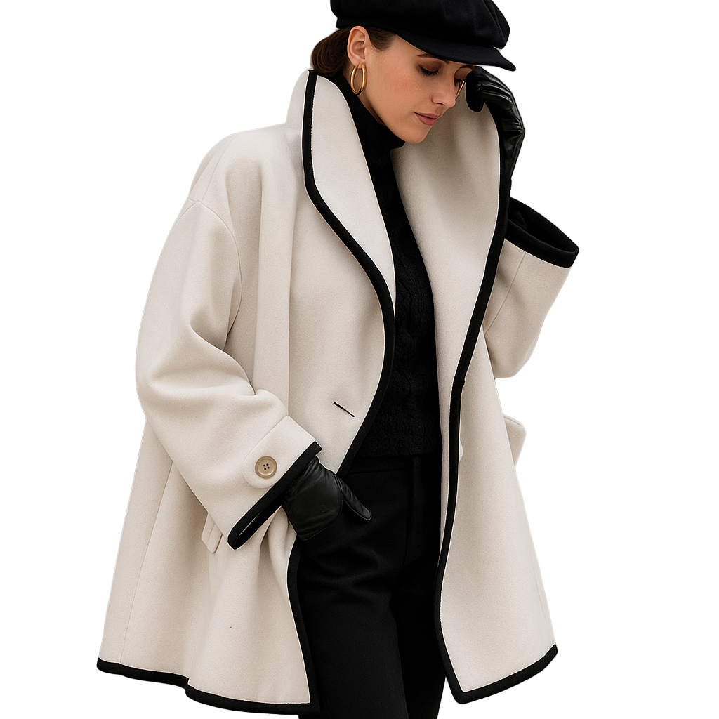 Leah | Shawl Collar A Line Short Button Pocket Smart Tailored Coat Women