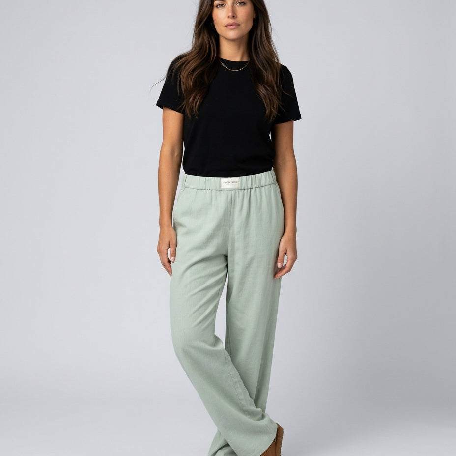 Ellie | Baggy Relaxed Elasticated Corduroy Pockets Wide Leg Trousers Women