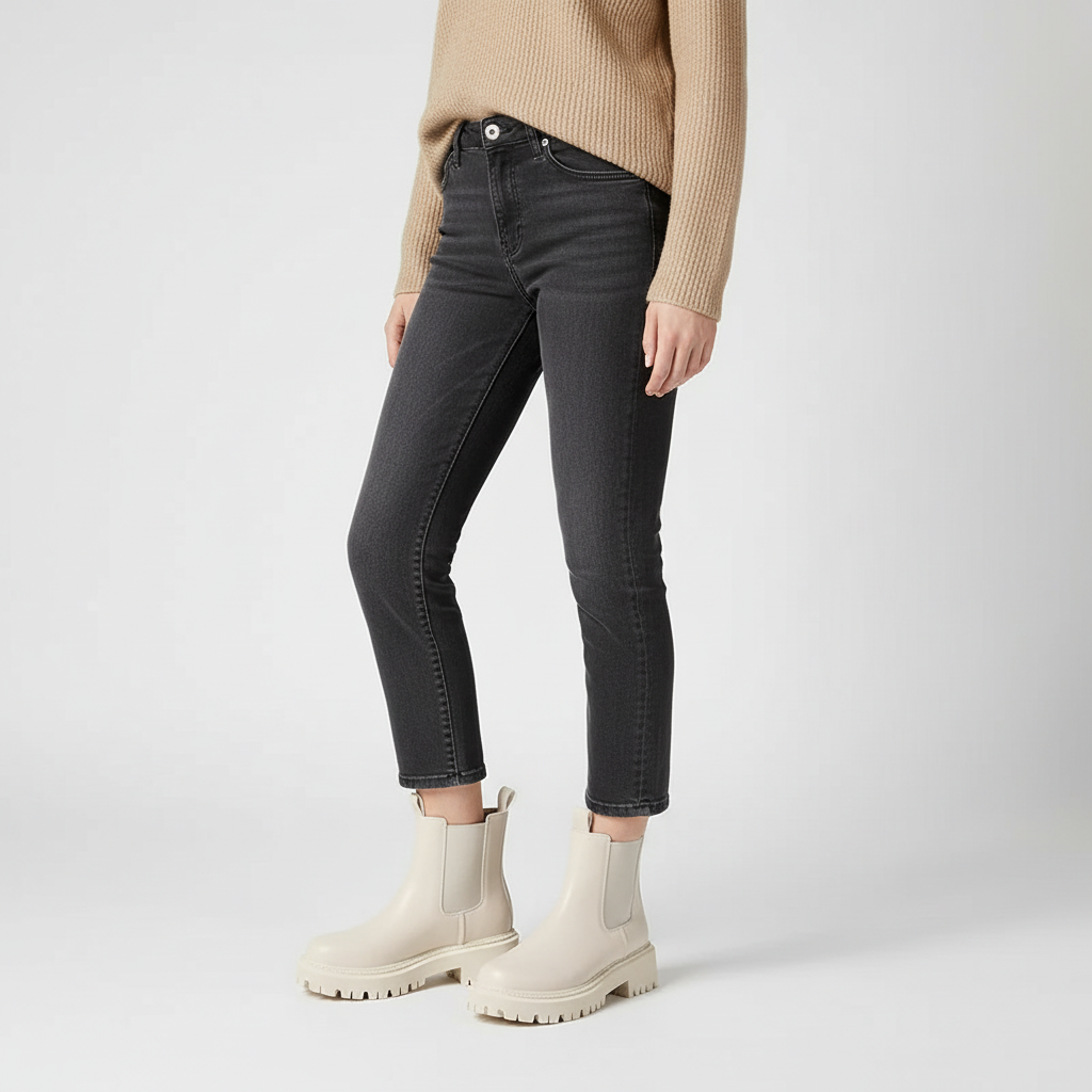 Tori | Round Toe Faux Leather Lug Autumn Chunky Platform Chelsea Boots Women