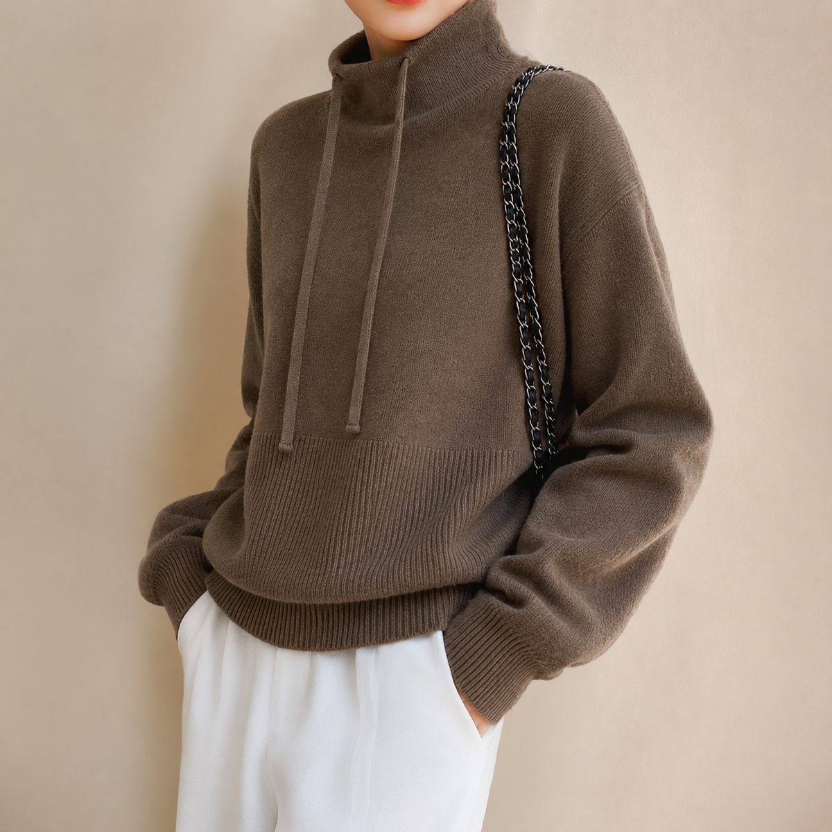 Oversized Hoodie Sweater with Drawstring