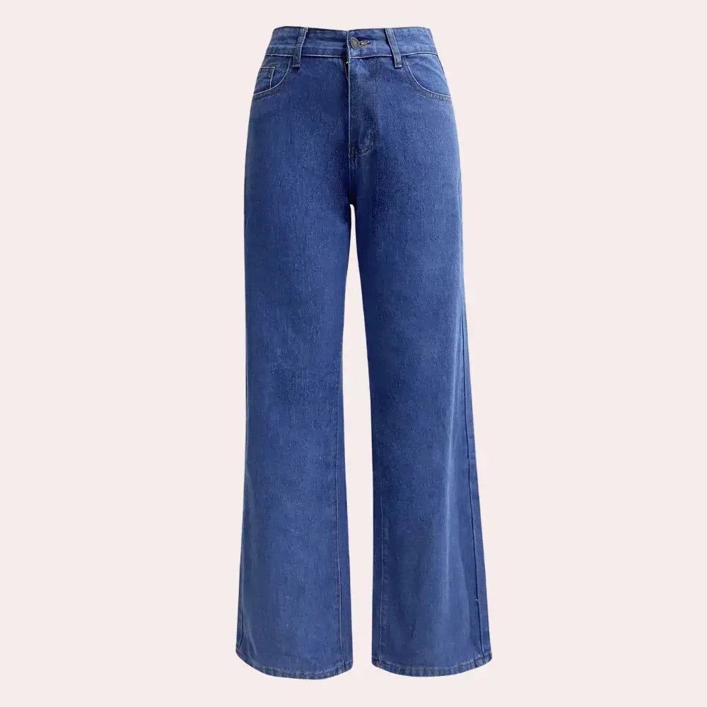 Dolly | High Waisted Denim Pocket Zip Autumn Straight Leg Jeans Women