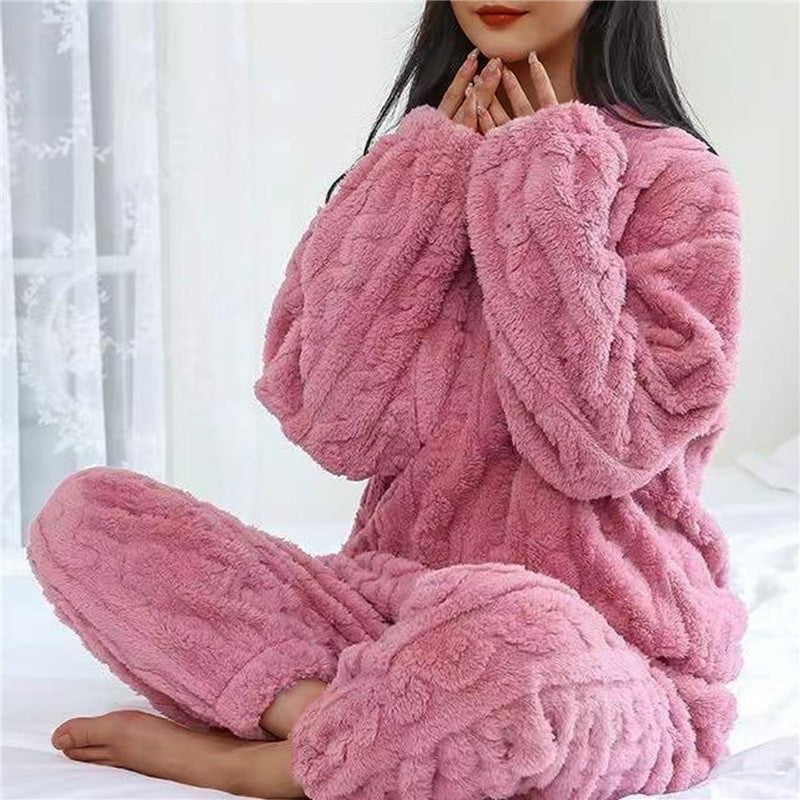 Jana | Fluffy Cable Knit Oversized Long Sleeve Winter Pyjamas Women