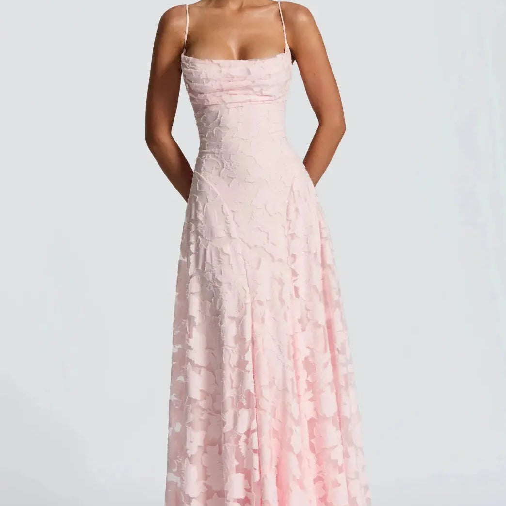 Lorna | Lace Floral A Line Floor Length Evening Gown Women
