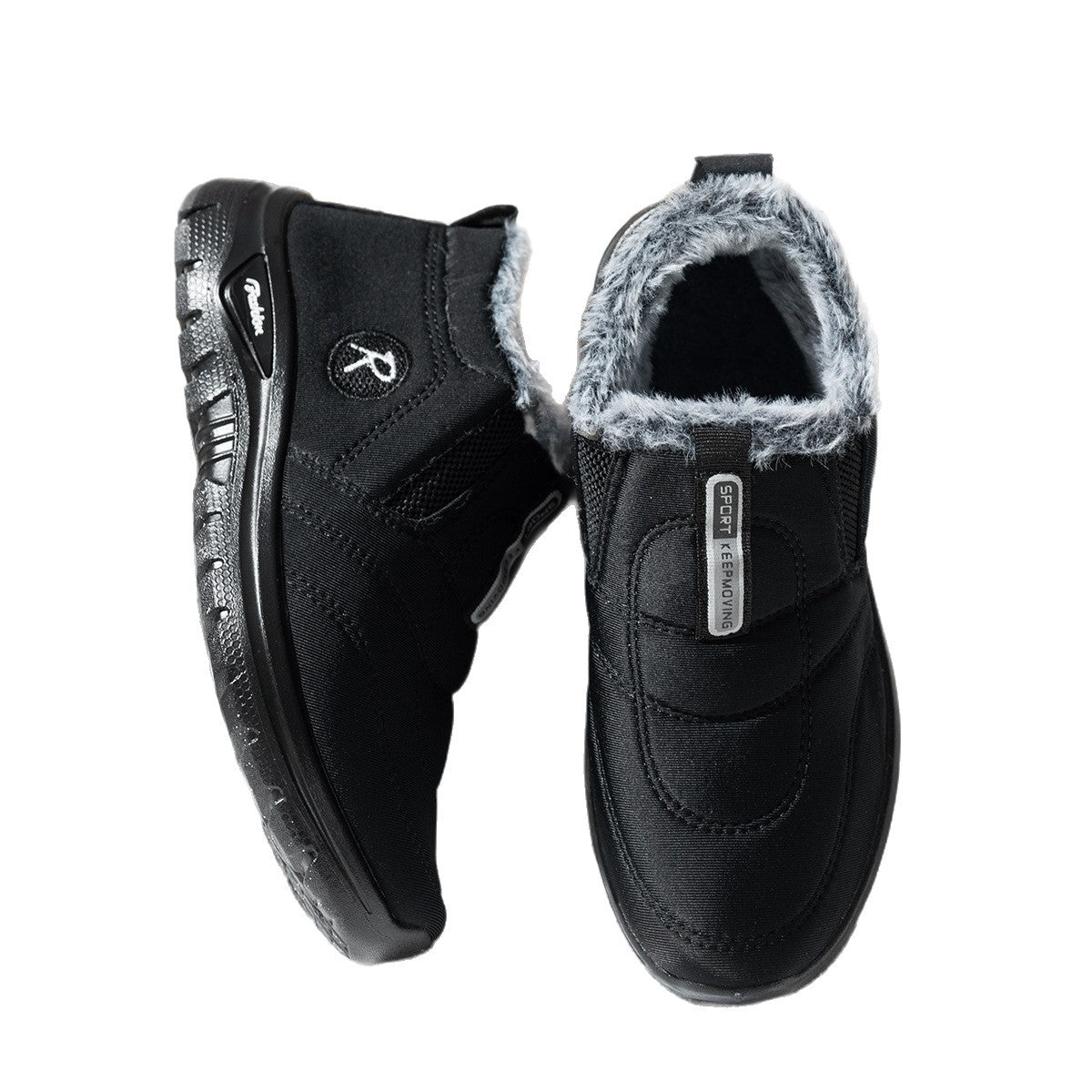 Neve | Faux Fur Padded Flat Slip On Winter Ankle Snow Boots Women