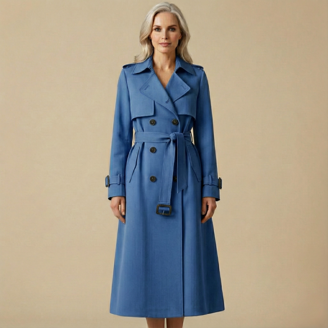 Double Breasted Trench Coat with Belt - Camel