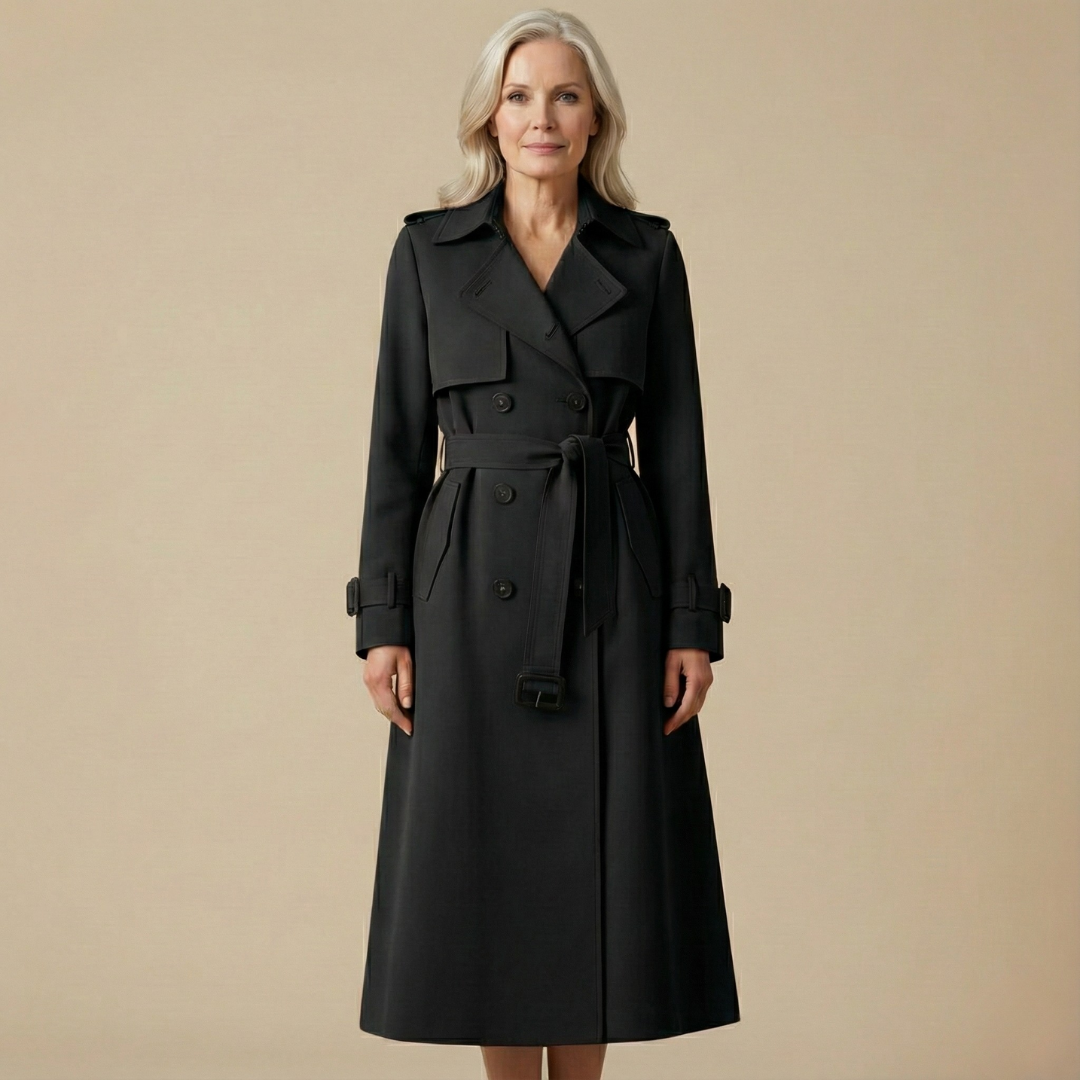 Double Breasted Trench Coat with Belt - Camel