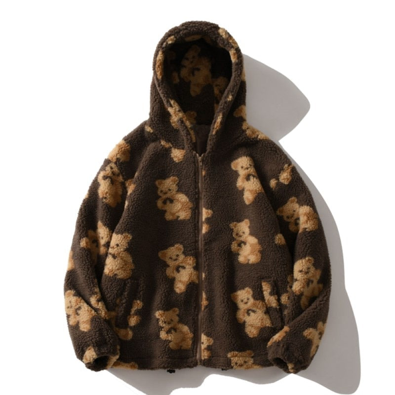 Noa | Winter Oversized Hooded Full Zip Sherpa Teddy Fleece Jacket Women