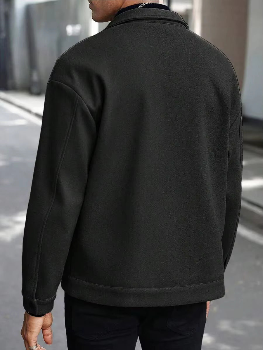 Men's Wool Look Jacket with Button Front | Savoni