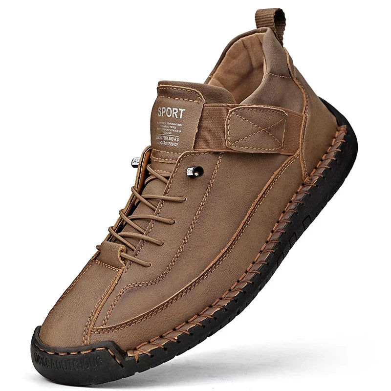 Skye | Faux Leather Round Toe Autumn Flat Ankle Trainers Women