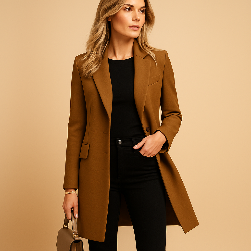 Lottie | Fitted Single Breasted Lapel Collar Straight Pocket Button Autumn Smart Work Blazer Women