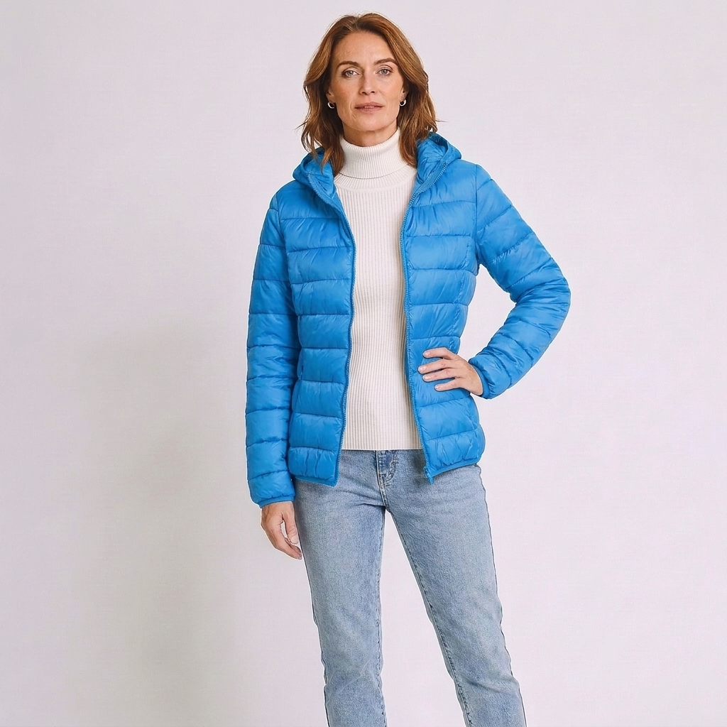 Alba | Winter Zip Up Hooded Short Quilted Padded Puffer Jacket Women
