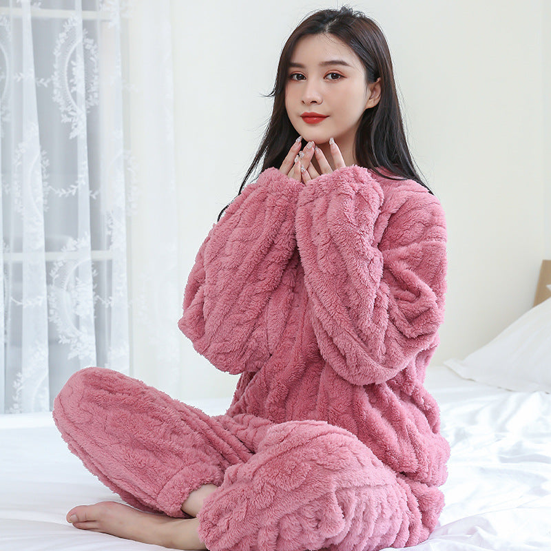 Zia | Cable Knit Fleece Oversized Long Sleeve Winter Pyjamas Women