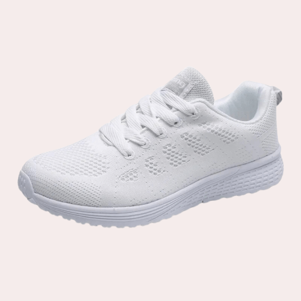 Flo | Knitted Low Top Flat Lace Up Closed Toe Round Toe Trainers Women