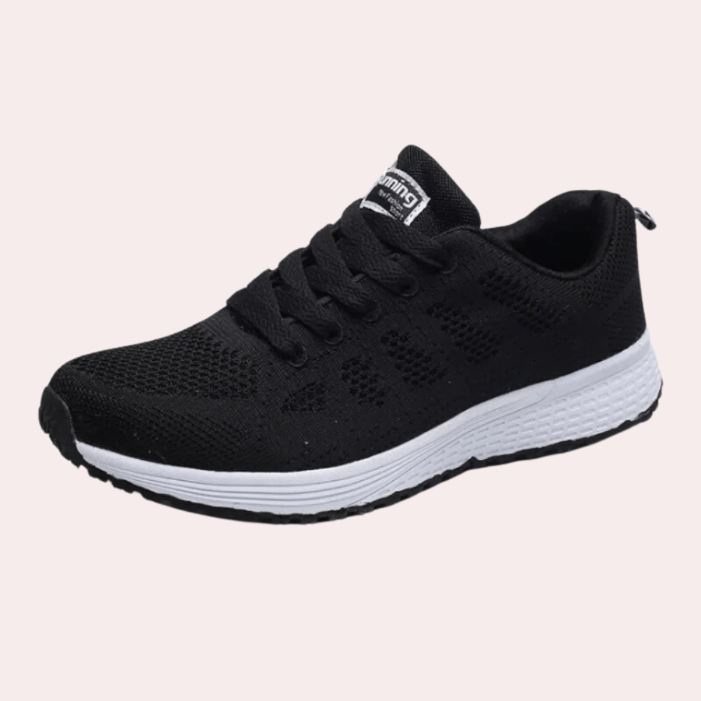 Flo | Knitted Low Top Flat Lace Up Closed Toe Round Toe Trainers Women