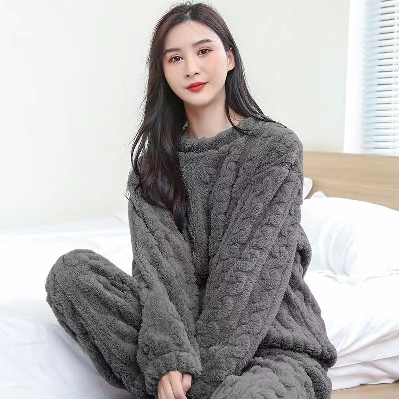 Zia | Cable Knit Fleece Oversized Long Sleeve Winter Pyjamas Women