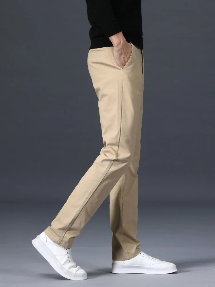 Men's Slim Fit Trousers with Clean Front | Savoni