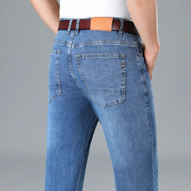 Men's Slim Fit Denim Jeans with Mid Rise | Harrison - Sky Blue