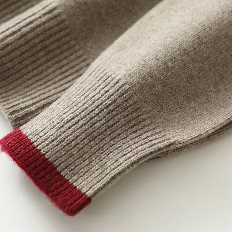 Men's Fine Knit Quarter-Zip with Contrast Collar | Savoni
