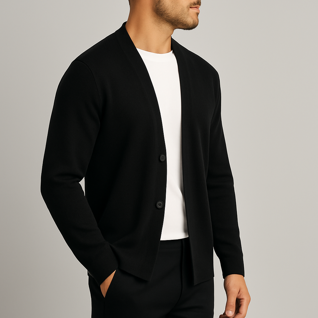 Men's Button-Up Cardigan in Fine Knit | Savoni