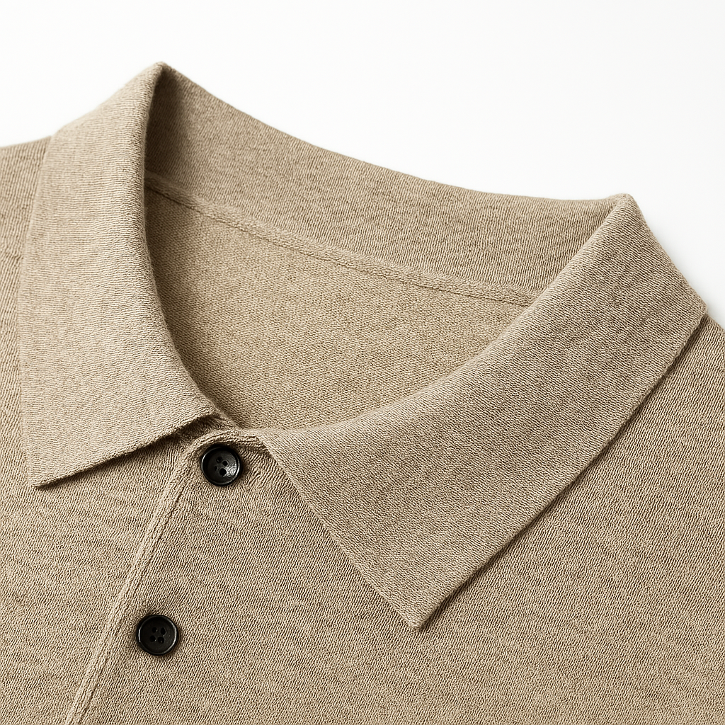 Men's Fine Knit Polo Sweater with Button Placket | Arden