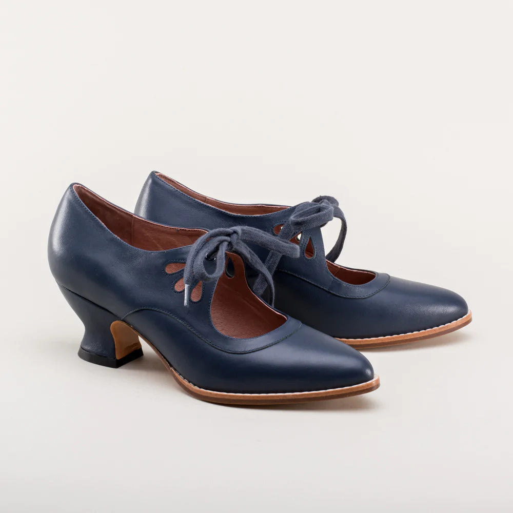 Pointed Toe Lace Up Smart Bow Heeled Shoes Women