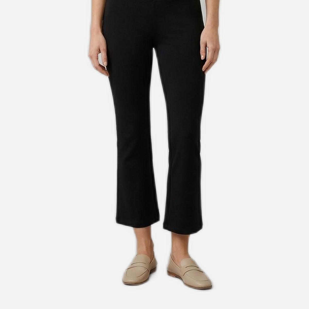 Tegan | Cropped Knitted Elasticated Waist Autumn Flared Trousers Women