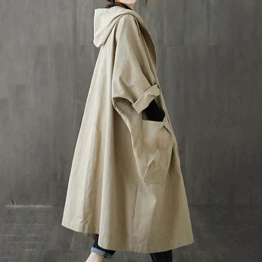 Remi | Long A Line Pockets Drop Shoulder Autumn Duster Coat Women
