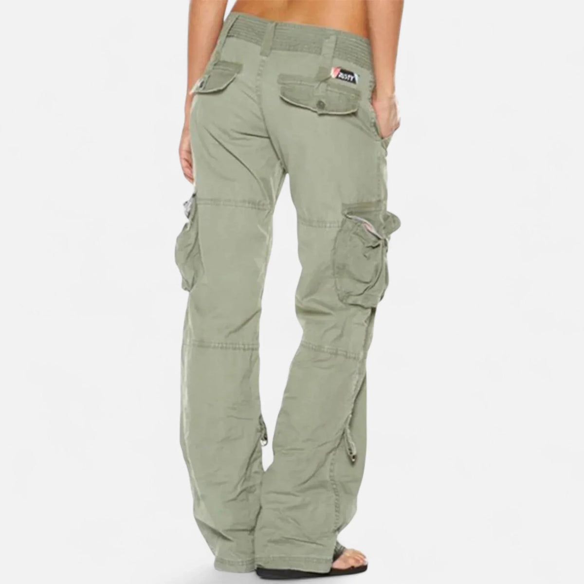 Millie | Low Rise Loose Fit Straight Leg Pocket Cargo Trousers Women