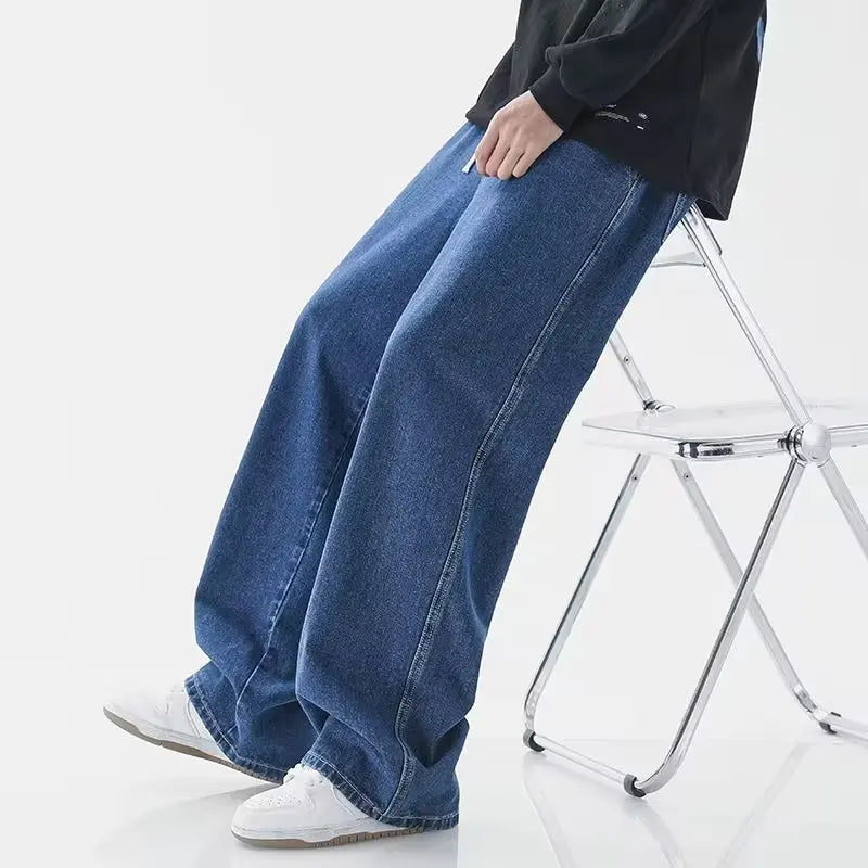 Relaxed Fit Denim Jeans with Pockets - Navy | SoleVair