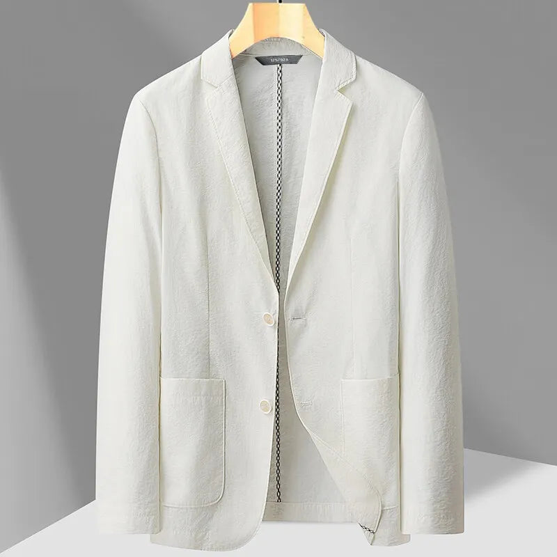 Summer Blazer with Button Front - White | SoleVair