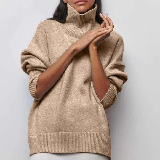 Gigi | Oversized Turtleneck Autumn Winter Ribbed Jumper Women