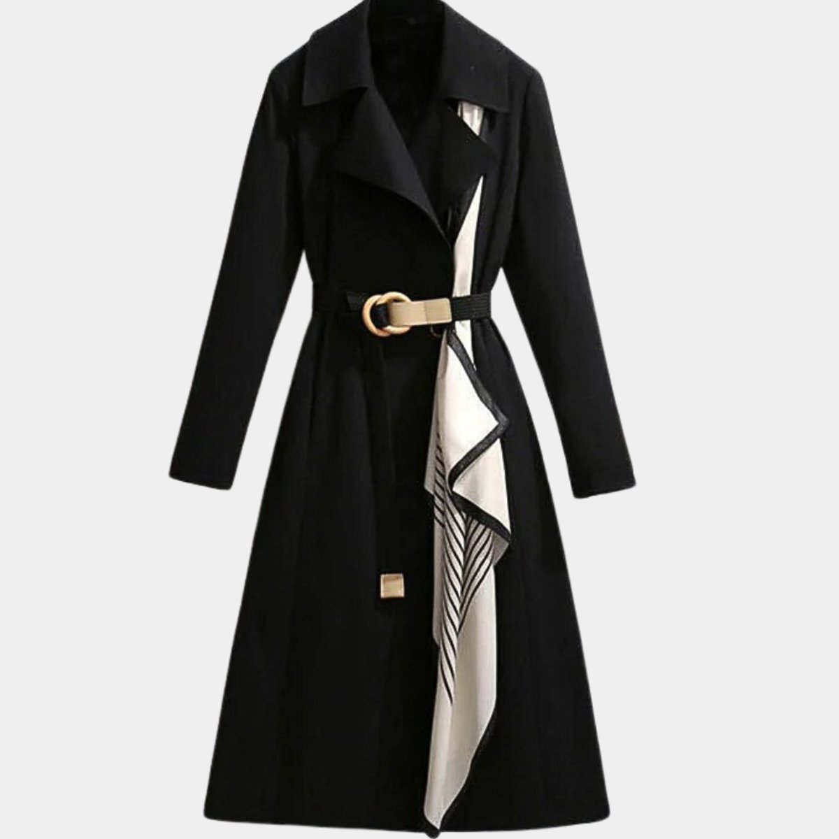 Clara | Long Flared Lapel Midi A Line Collared Autumn Smart Tailored Coat Women