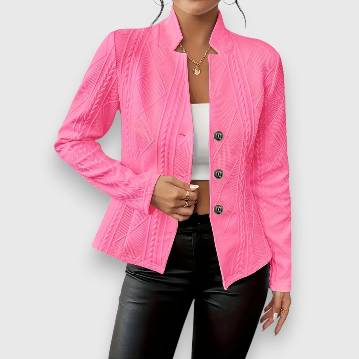 Myla | Fitted Single Breasted Collar Autumn Knit Blazer Women