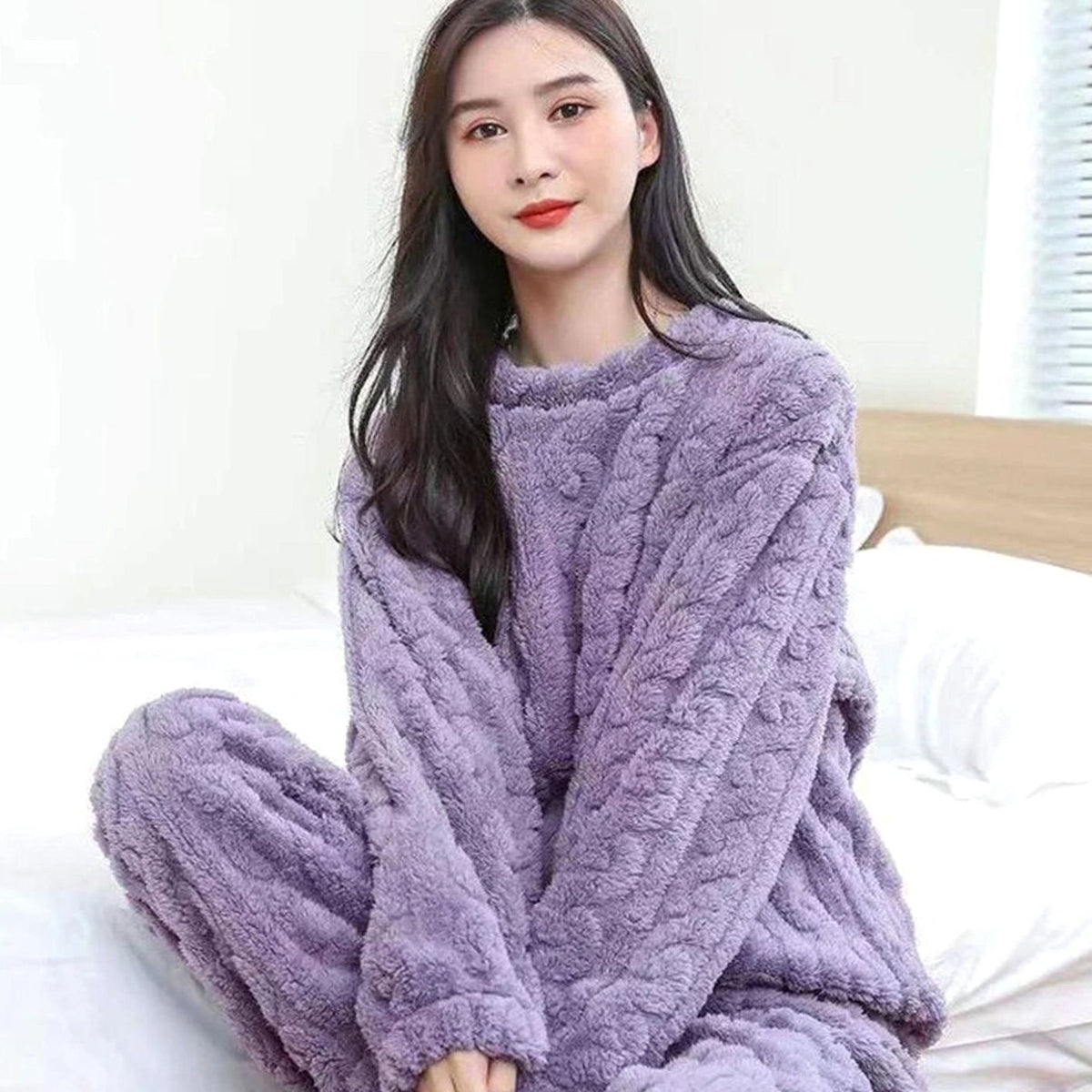 Wren | Knitted Fluffy Oversized Long Sleeve Winter Pyjamas Women