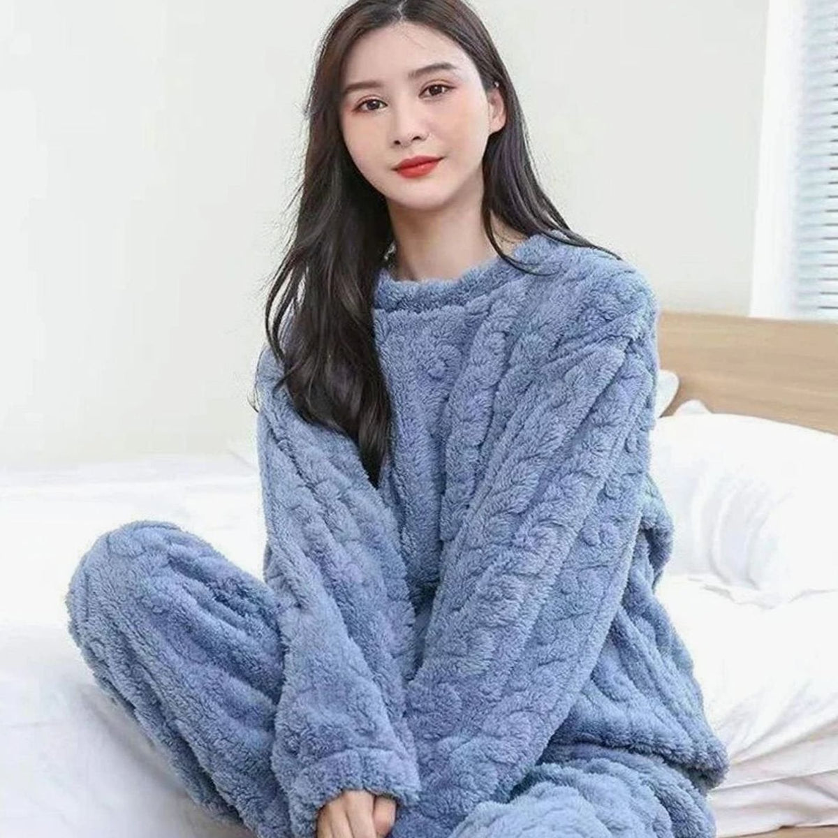 Wren | Knitted Fluffy Oversized Long Sleeve Winter Pyjamas Women