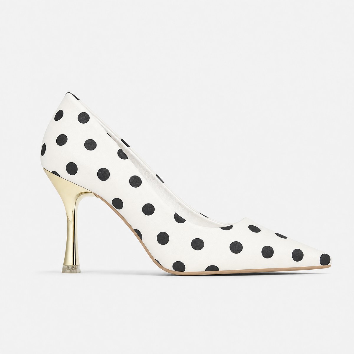 Layla | Polka Dot Faux Suede Pointed Toe Slip On Stiletto Smart High Heels Women