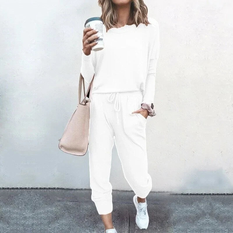 Mabel | Knitted Long Sleeve Loose Tie Waist Oversized Autumn Tracksuit Women