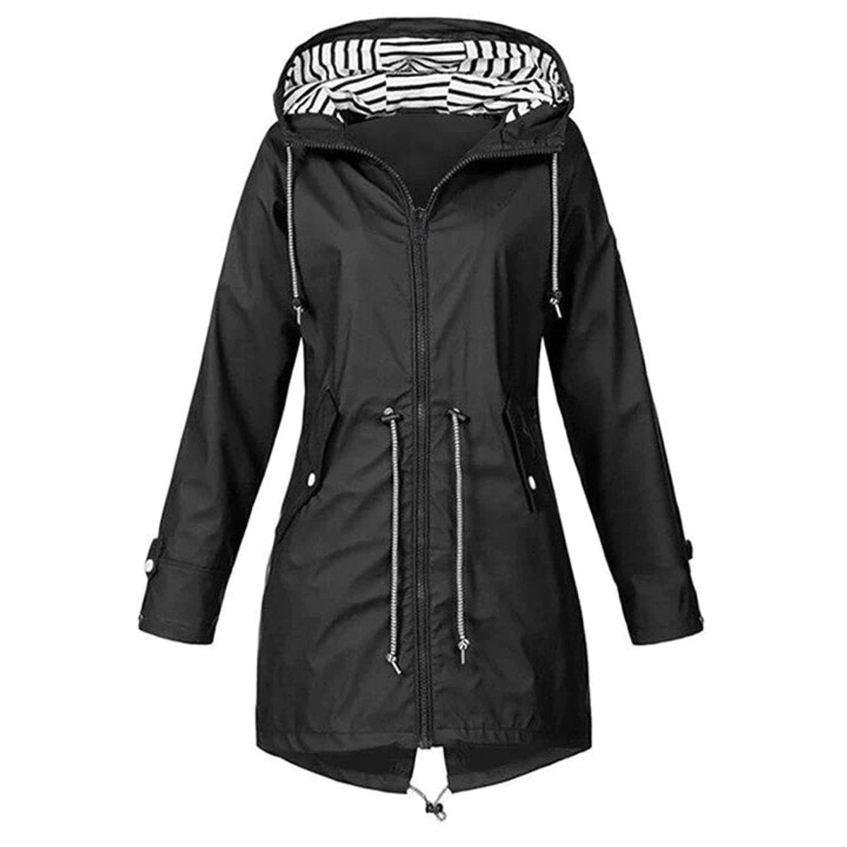 Demi | Lined Longline Hooded Autumn Waterproof Coat Women