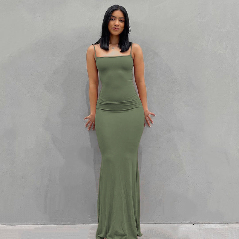 Nala | Strappy Square Neck Bodycon Mermaid Maxi Evening Dress Women