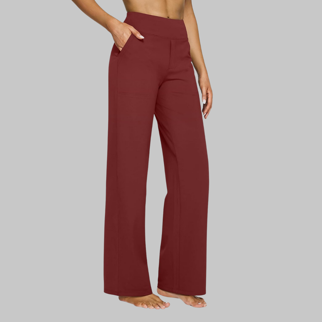 Sara | High Waisted Tailored Pockets Relaxed Autumn Wide Leg Trousers Women