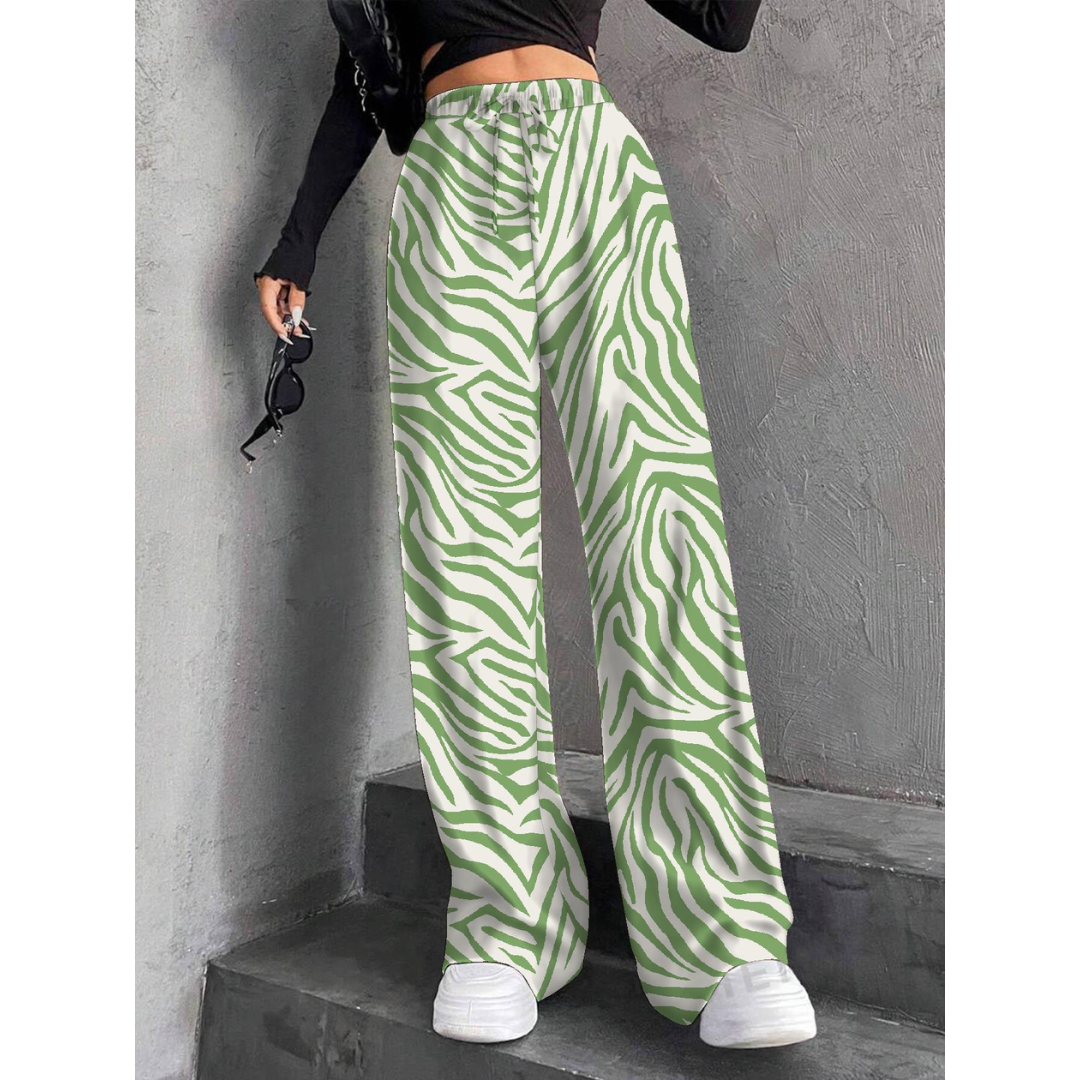 Faye | Knitted Loose Ribbed Drawstring Elasticated High Waisted Flowy Wide Leg Trousers Women