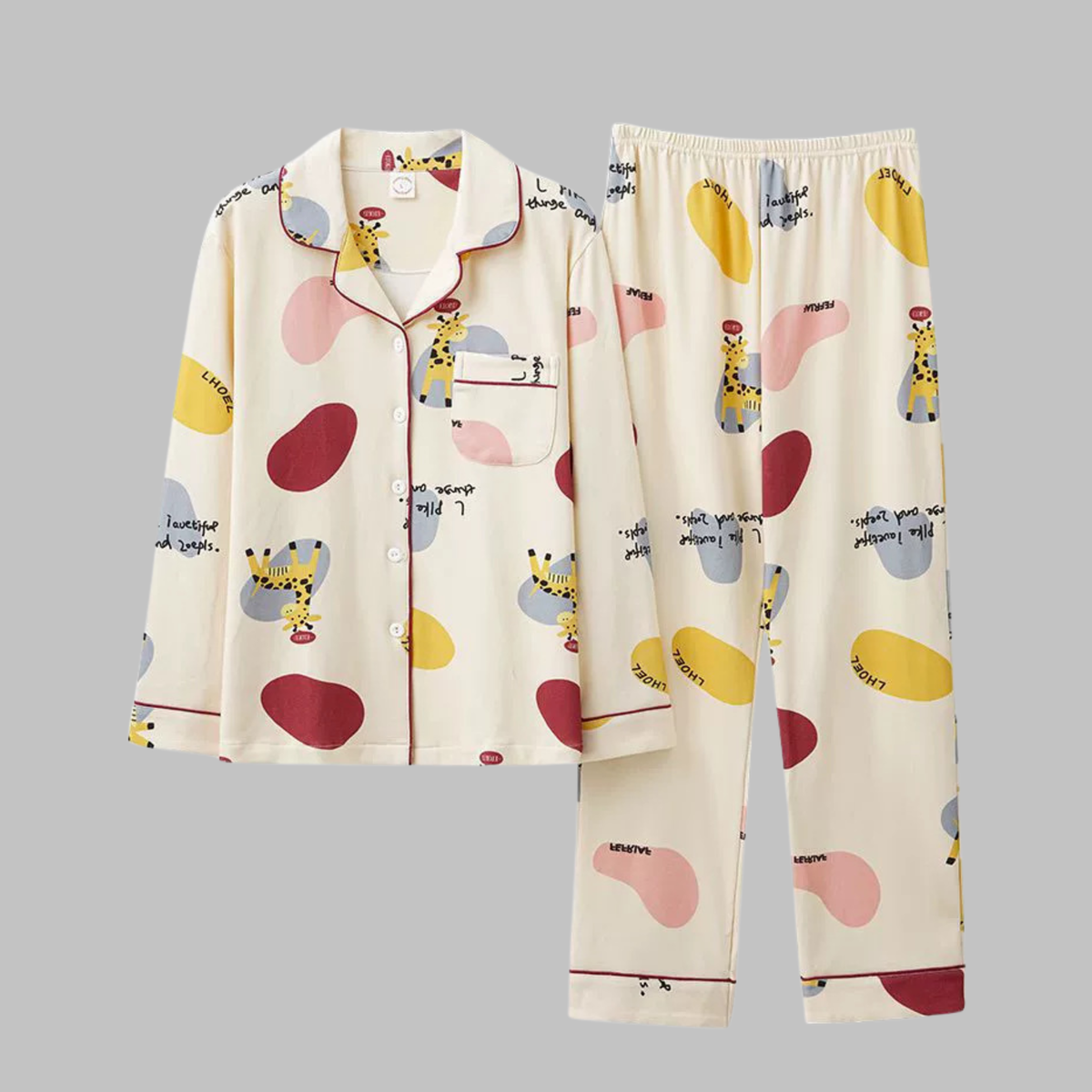 Carly | Jersey Button Up Long Sleeve Pockets Autumn Pyjamas Women